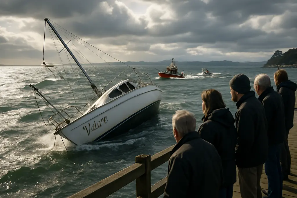 San Francisco Bay Safety view of choppy water near Alcatraz from a small cabin cruiser