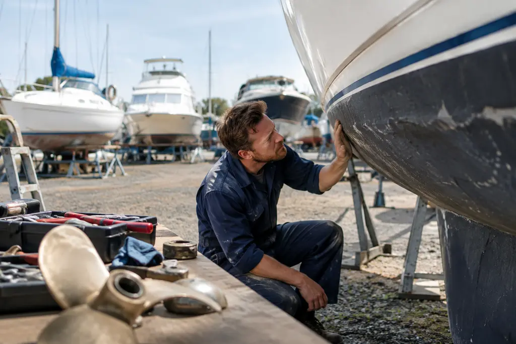 ECOS Maintenance check at a small boat helm with a lanyard switch